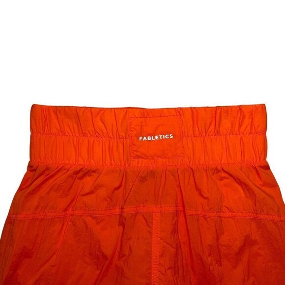 Fabletics Women's Neon Orange‎ High Waisted Athletic Shorts - Picture 7 of 9